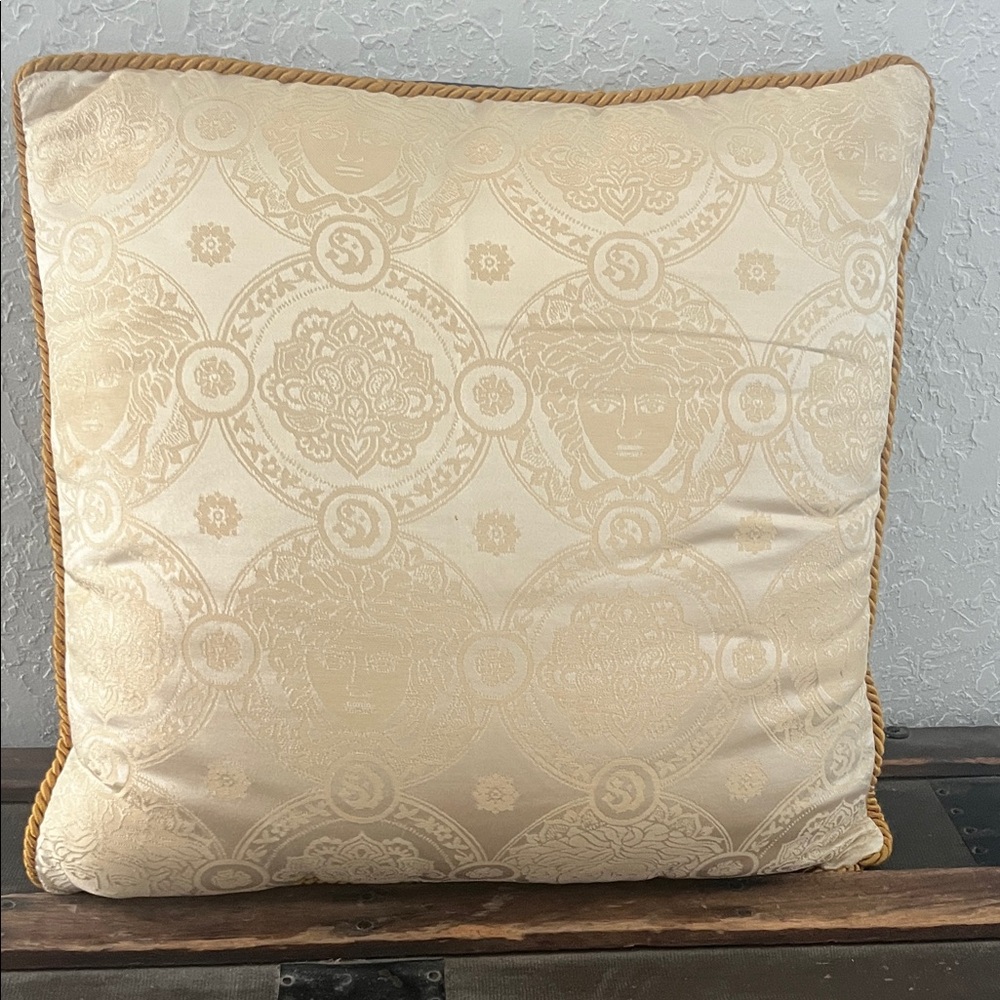 Versace Home Gold and Cream Medusa Accent Pillow